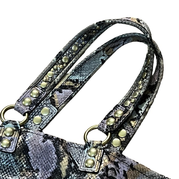 COACH POPPY EMBOSSED EXOTIC XL SPOTLIGHT 15329 Python Print Bag 15329 - Picture 3 of 9
